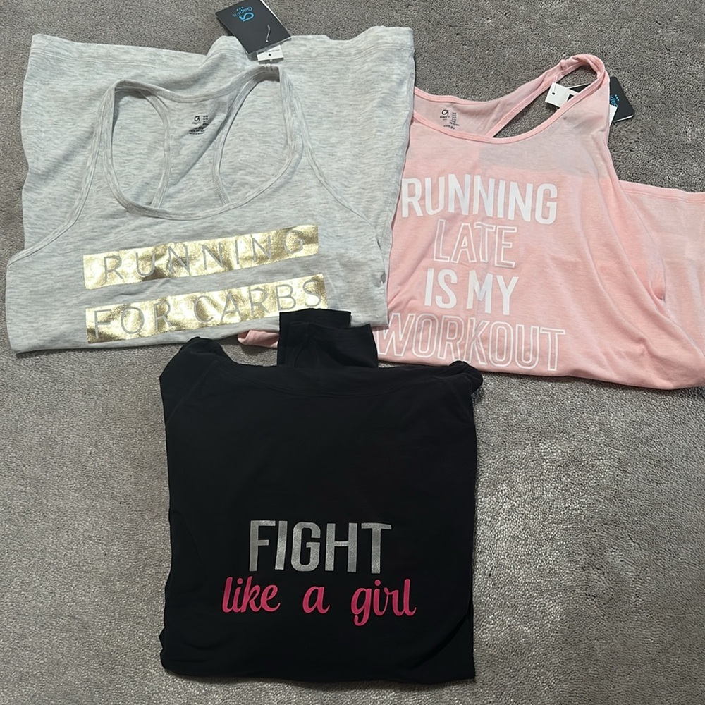 Gap workout bundle: long sleeve tee and tank tops size M